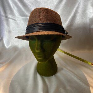 Brown Fedora Hat w/ Black Band - Unisex M